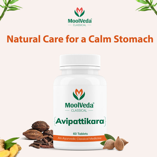 Moolveda Avipattikar Tablet | 60 Tabs | Pack of 1 | Effective Solution for Acidity & Indigestion | Digestive Health
