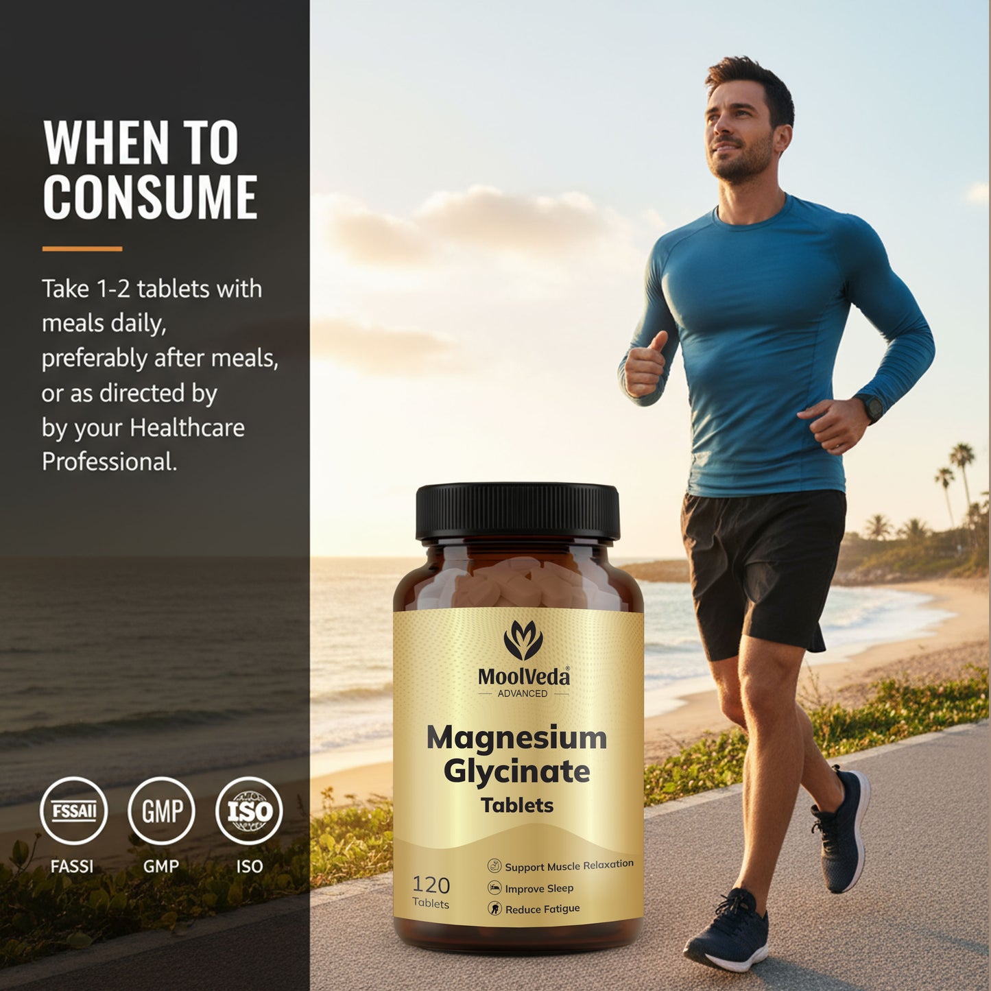 Magnesium Glycinate Tablets 2000mg | High Absorption Magnesium for Deep Sleep, Relaxation & Muscle Recovery | 120 Tablets