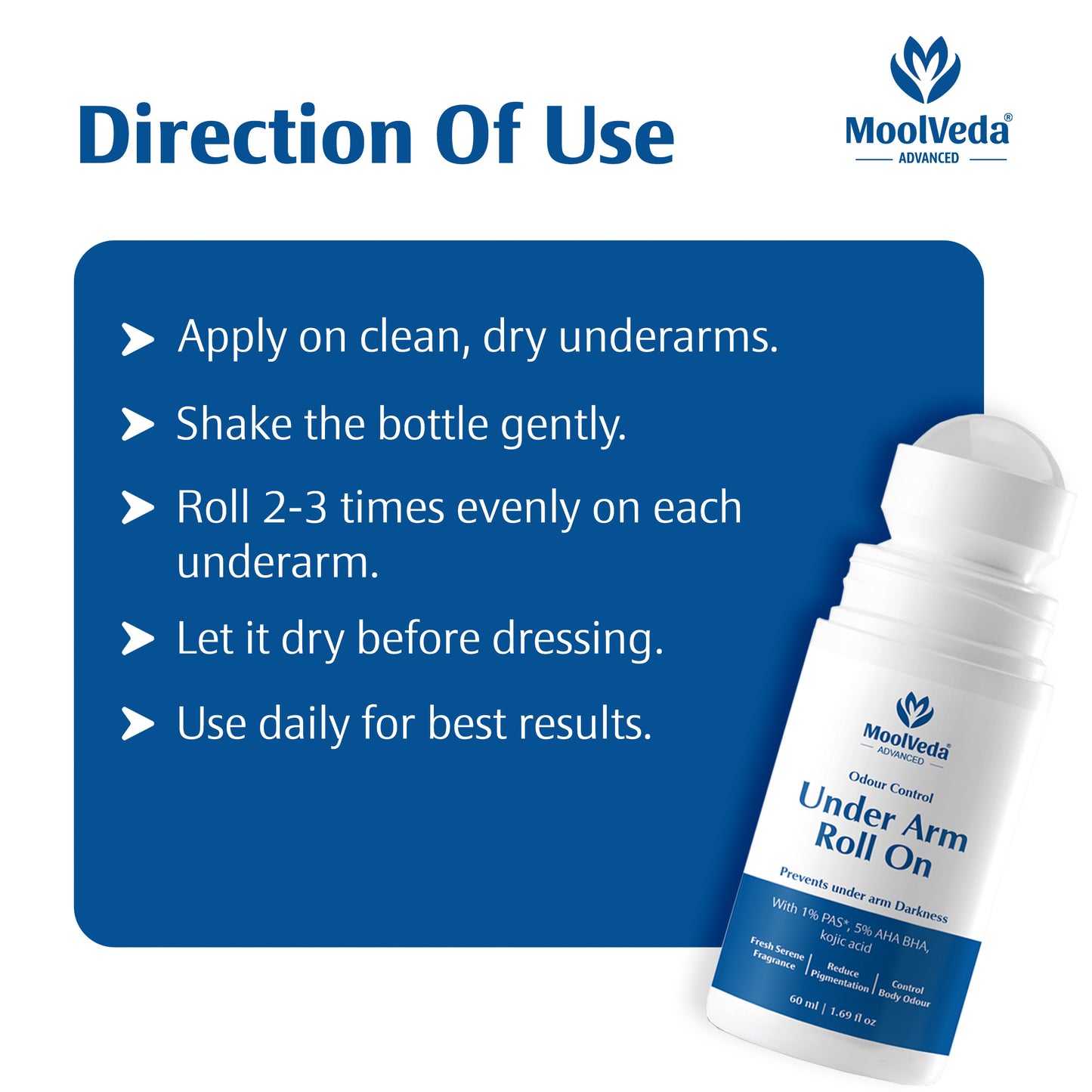 Moolveda Underarm Roll On 60ml (Pack of 2)