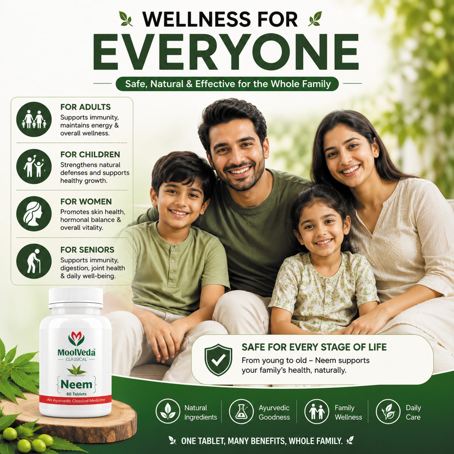 Moolveda Neem Tablets 60 Tablets