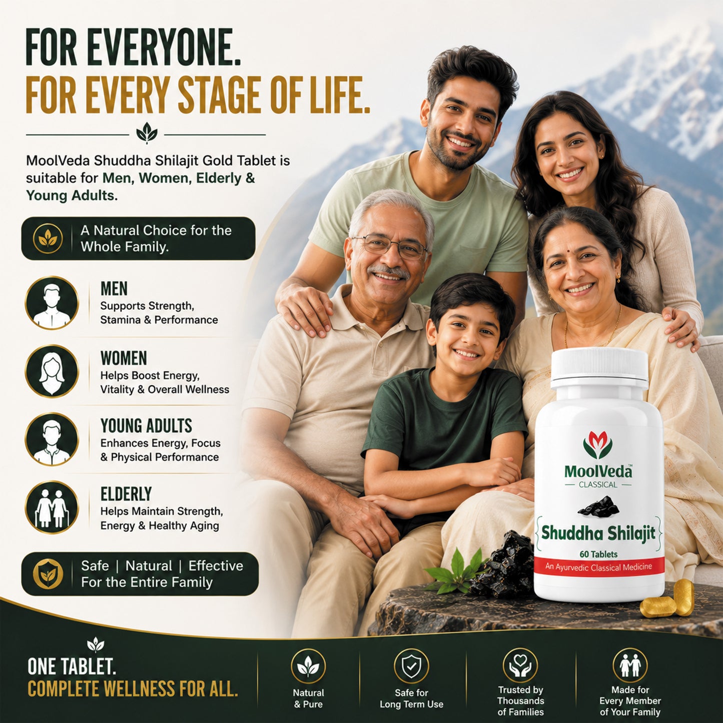 Moolveda Shuddha Shilajit Tablet, 60 Tablet
