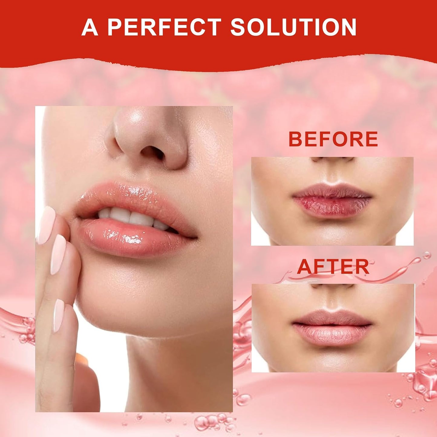 Moolveda Lip Balm Roll on with Strawberry & 100% edible ingredients & no chemicals, 10ml