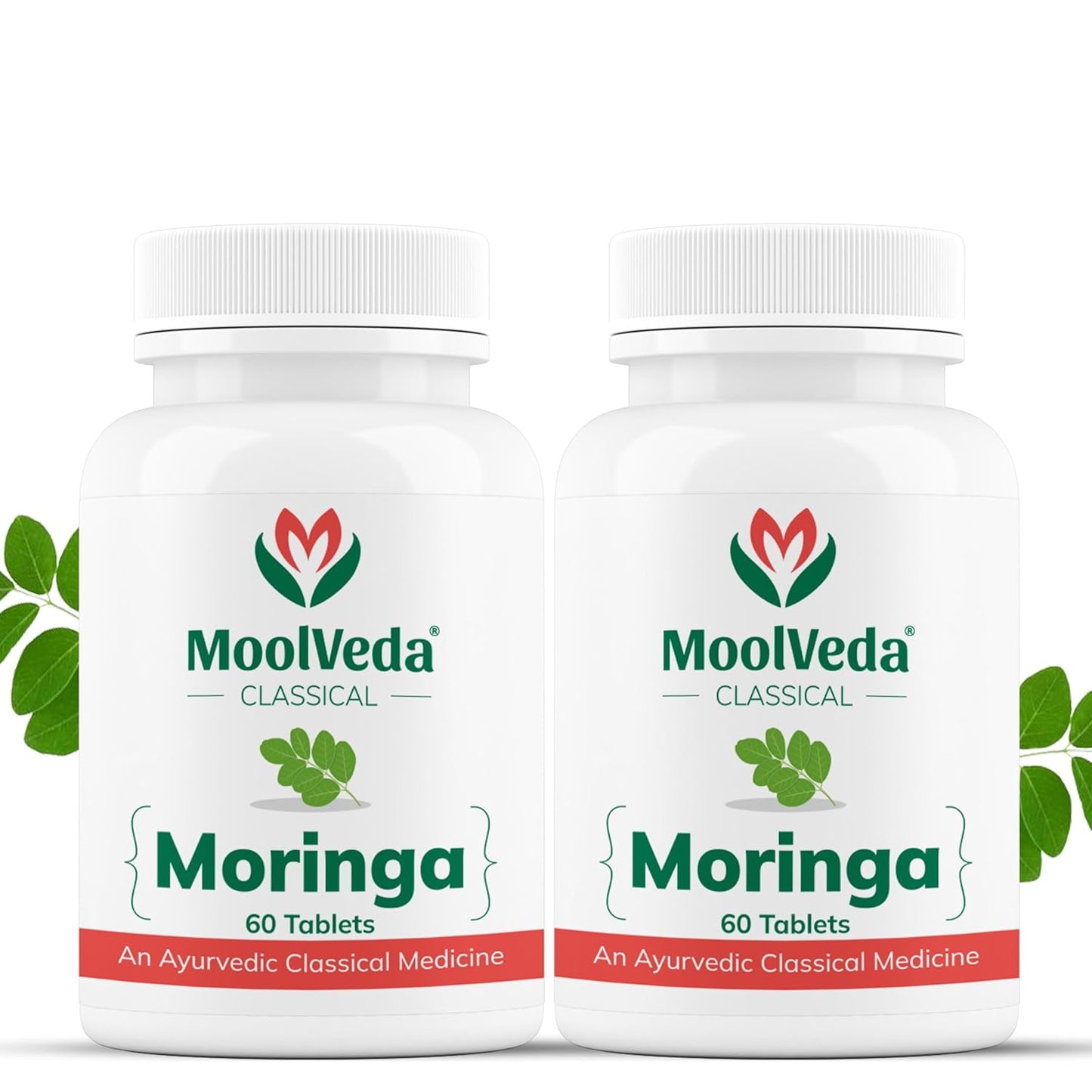 Moolveda Moringa Tablet | Use For Skin And Hair | 60 Veg Tablets (Pack Of 2)