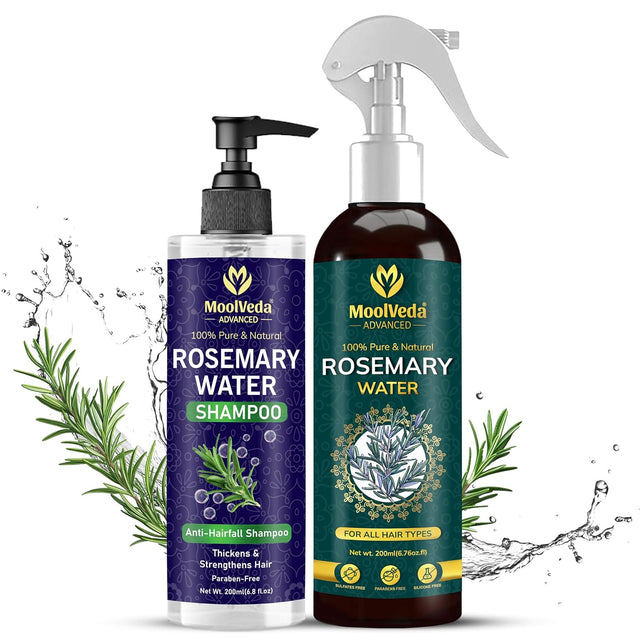 Moolveda Newly Launch Rosemary Water Shampoo & Rosemary Water Special Combo for Hair Growth, Each of 200ml