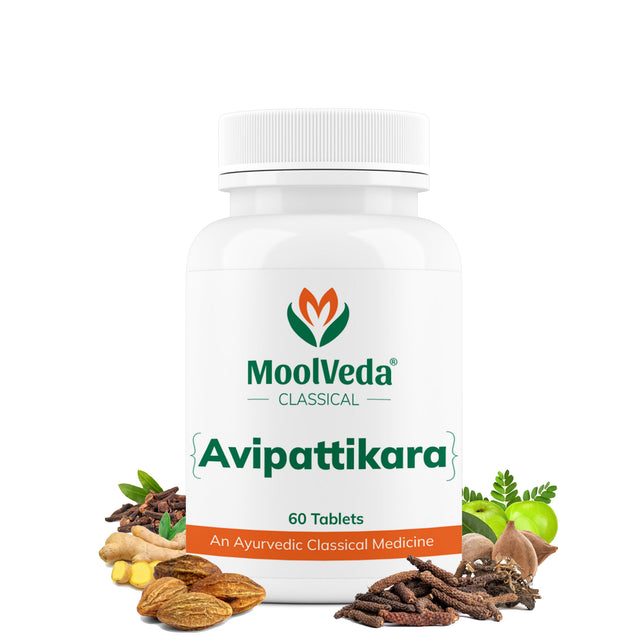 Moolveda Avipattikar Tablet | 60 Tabs | Pack of 1 | Effective Solution for Acidity & Indigestion | Digestive Health