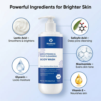 Moolveda Daily Exfoliating Body Wash Shower Gel 250ml