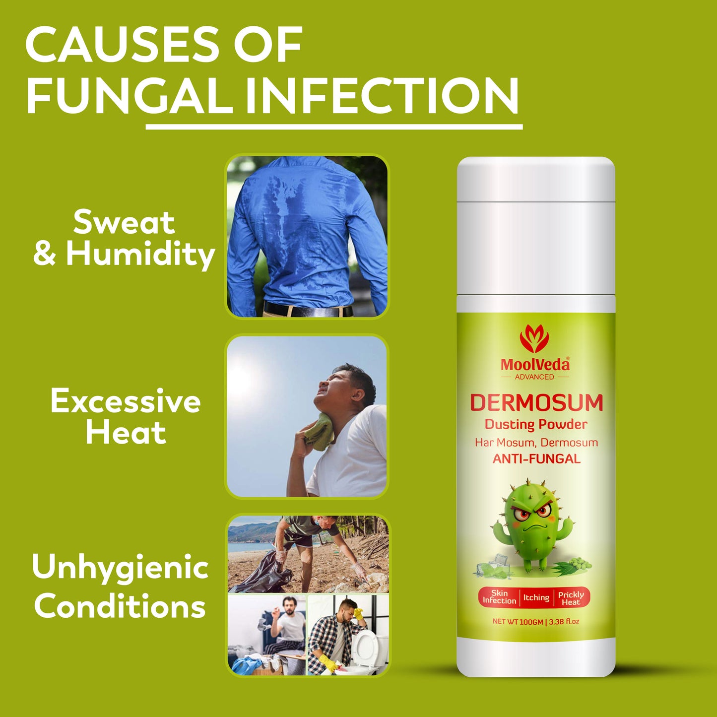 Moolveda Dermosum Anti fungal Dusting Powder, 100gm
