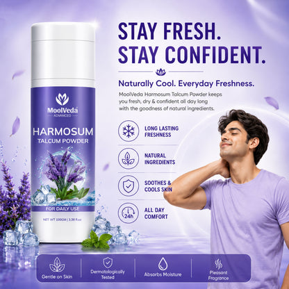 Moolveda Harmosum Talcum Powder For Face & Body - 100gm
