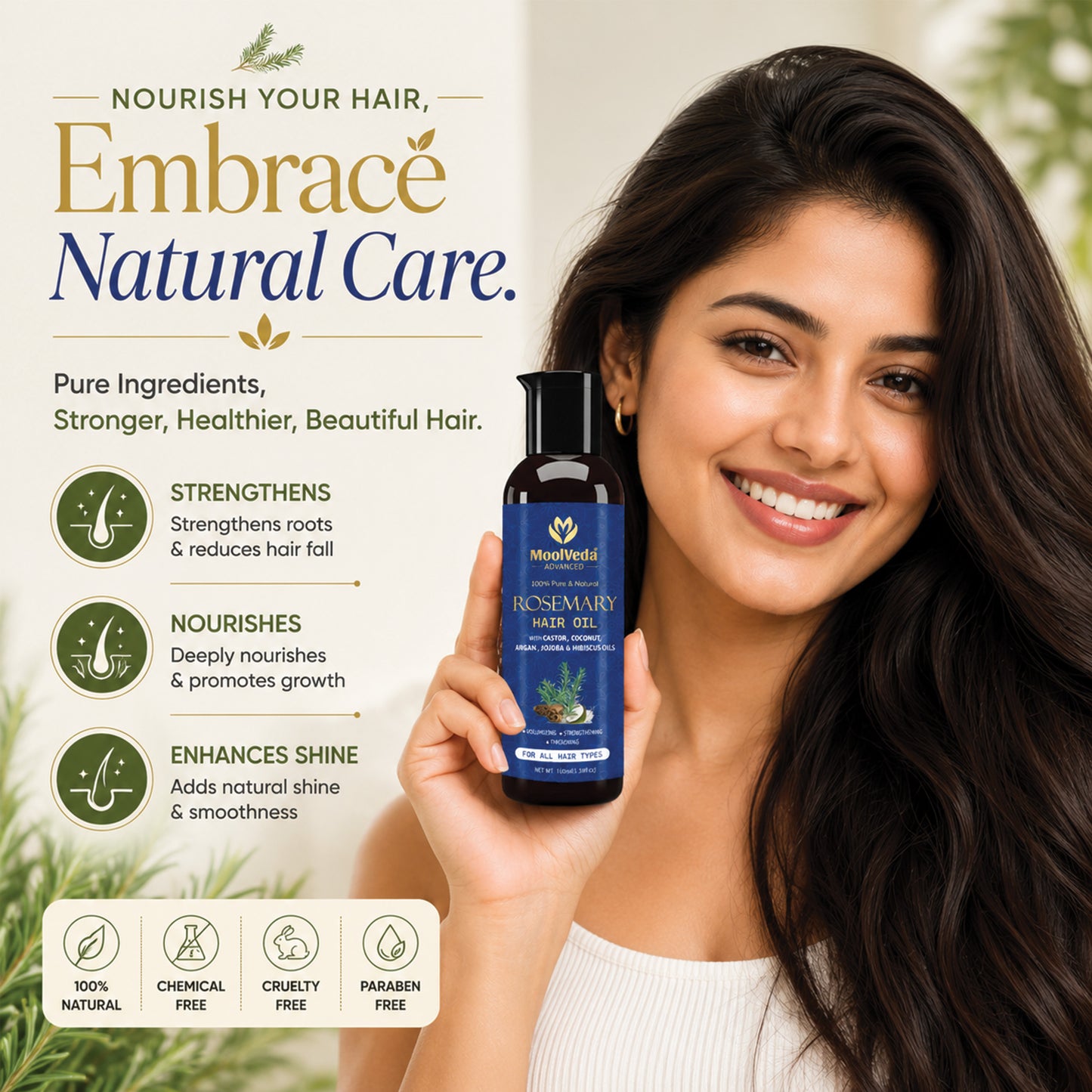 Moolveda Pure Rosemary Hair Oil-100ml