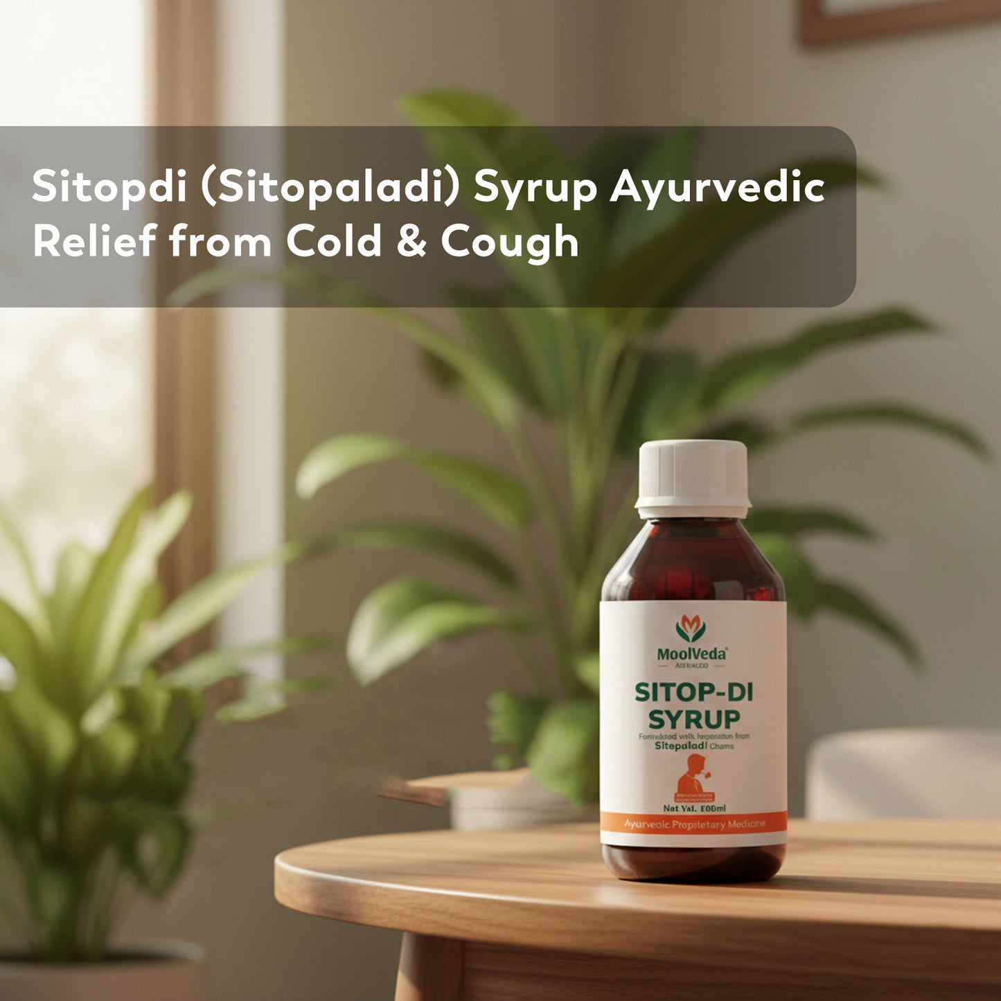 Moolveda Sitopdi (Sitopaladi) Syrup for Cough, Cold & Sore Throat 100ml