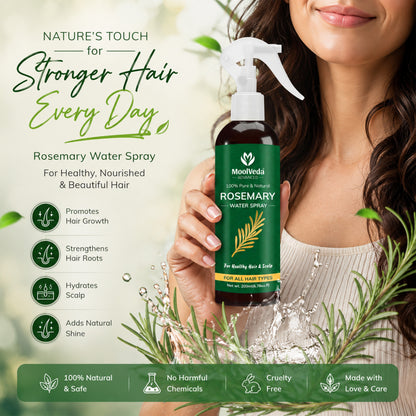 Moolveda Rosemary Water Spray for Hair Growth & Scalp Care | 200ml