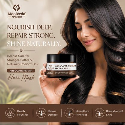 Moolveda Absolut Repair Hair Mask For Frizzy, Dry & Damaged Hair, 150gm