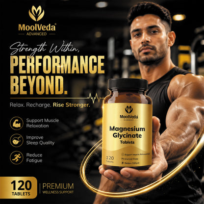 Magnesium Glycinate Tablets 2000mg | High Absorption Magnesium for Deep Sleep, Relaxation & Muscle Recovery | 120 Tablets