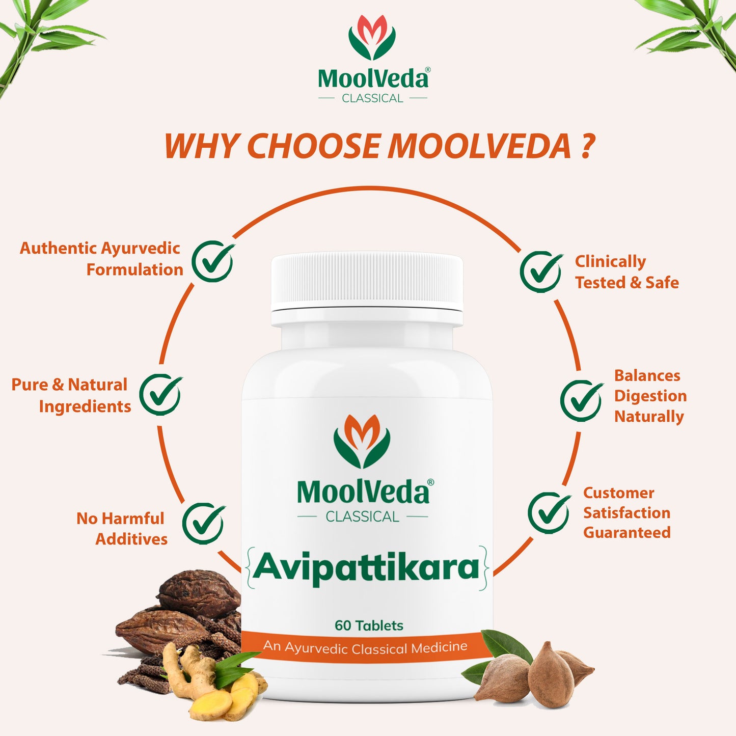 Moolveda Avipattikar Tablet | 60 Tabs | Pack of 1 | Effective Solution for Acidity & Indigestion | Digestive Health