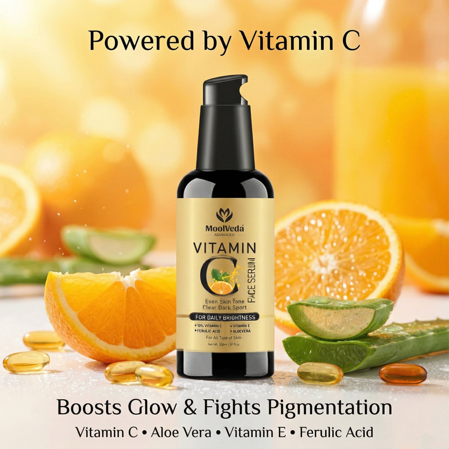 Vitamin C Face Serum 50ml for Glowing Skin | Reduces Dark Spots, Pigmentation & Fine Lines | Brightening, Anti-Aging & Hydrating Serum for All Skin Types