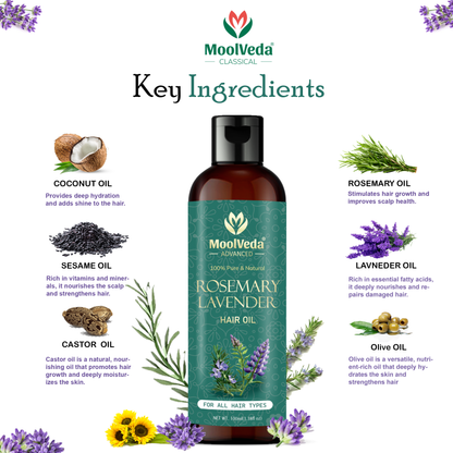 Moolveda Rosemary Lavender Hair Oil-100ml