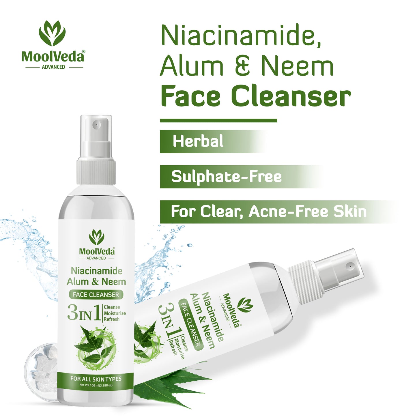 Moolveda Niacinamide, Alum & Neem Face Cleanser-100ml