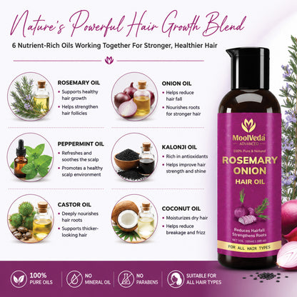 Moolveda Rosemary Onion Hair Oil 100ml