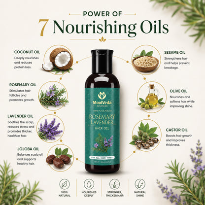 Moolveda Rosemary Lavender Hair Oil-100ml