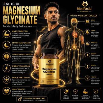 Magnesium Glycinate Tablets 2000mg | High Absorption Magnesium for Deep Sleep, Relaxation & Muscle Recovery | 120 Tablets