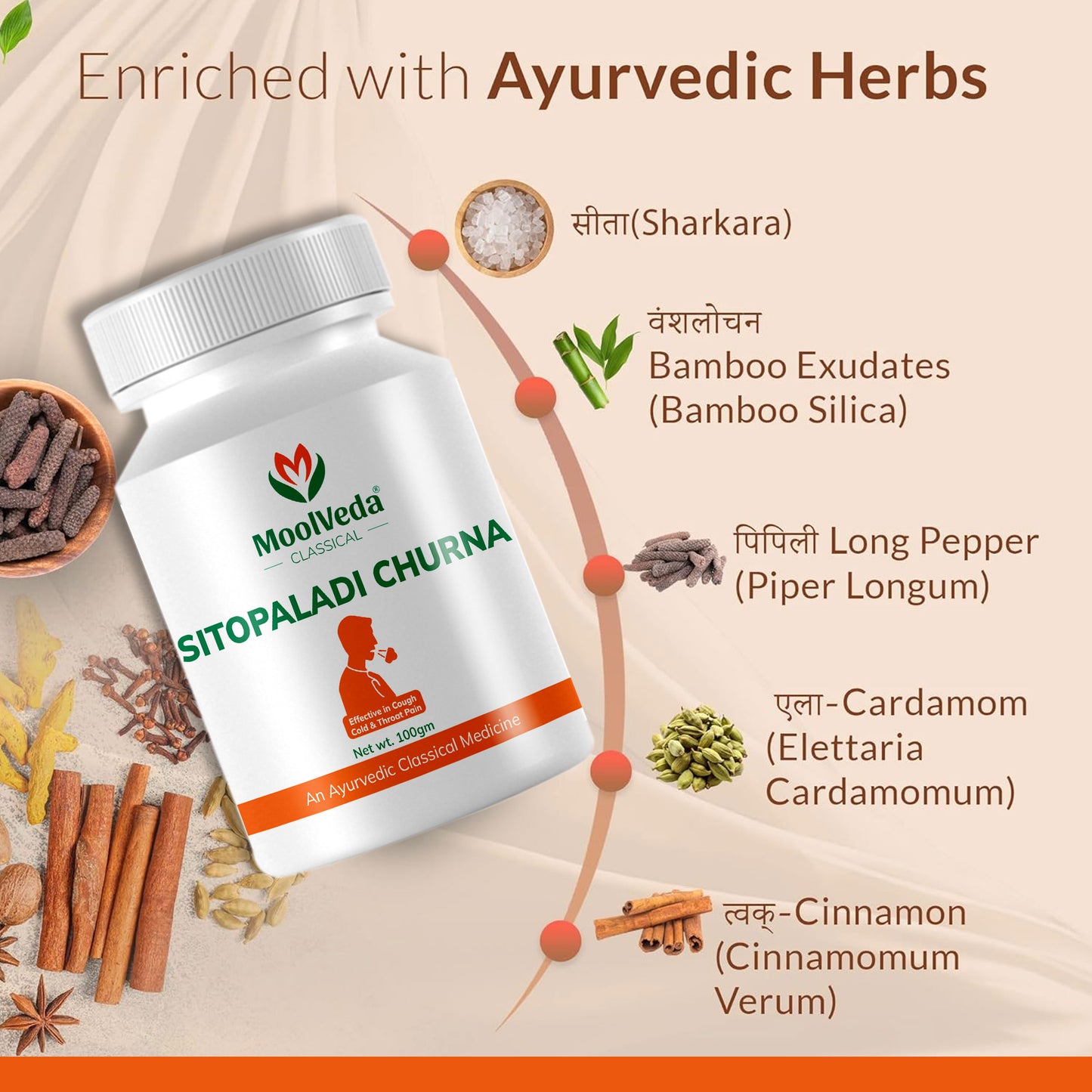 Moolveda Sitopaladi Churna - 100gm