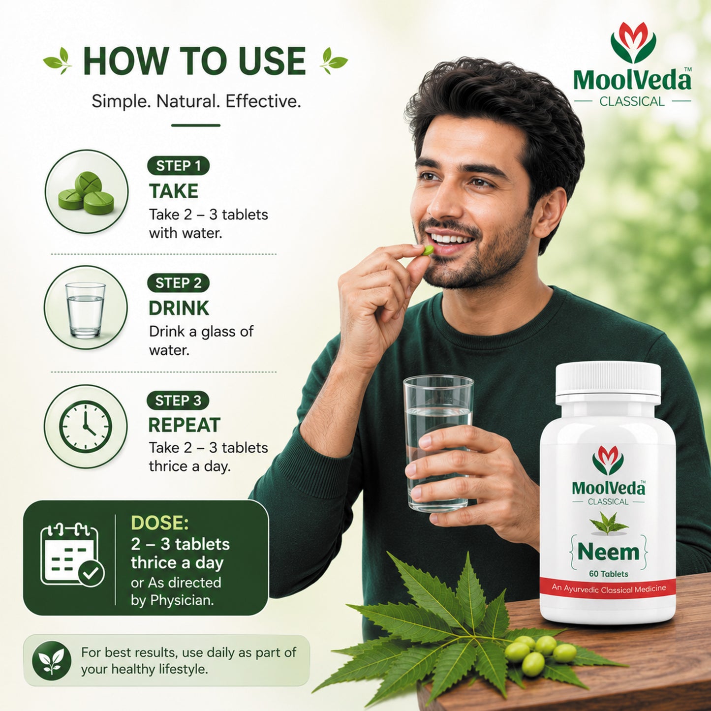 Moolveda Neem Tablets 60 Tablets