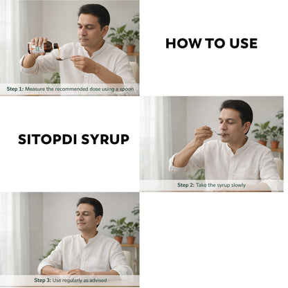 Moolveda Sitopdi (Sitopaladi) Syrup for Cough, Cold & Sore Throat 100ml