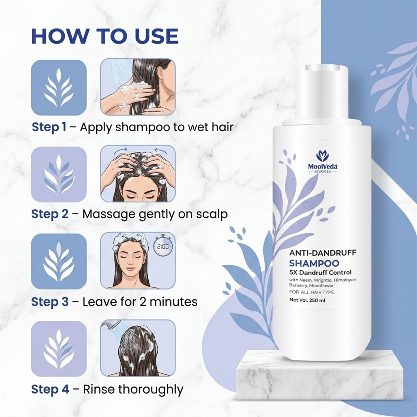 Moolveda Anti Dandruff Shampoo 250ml