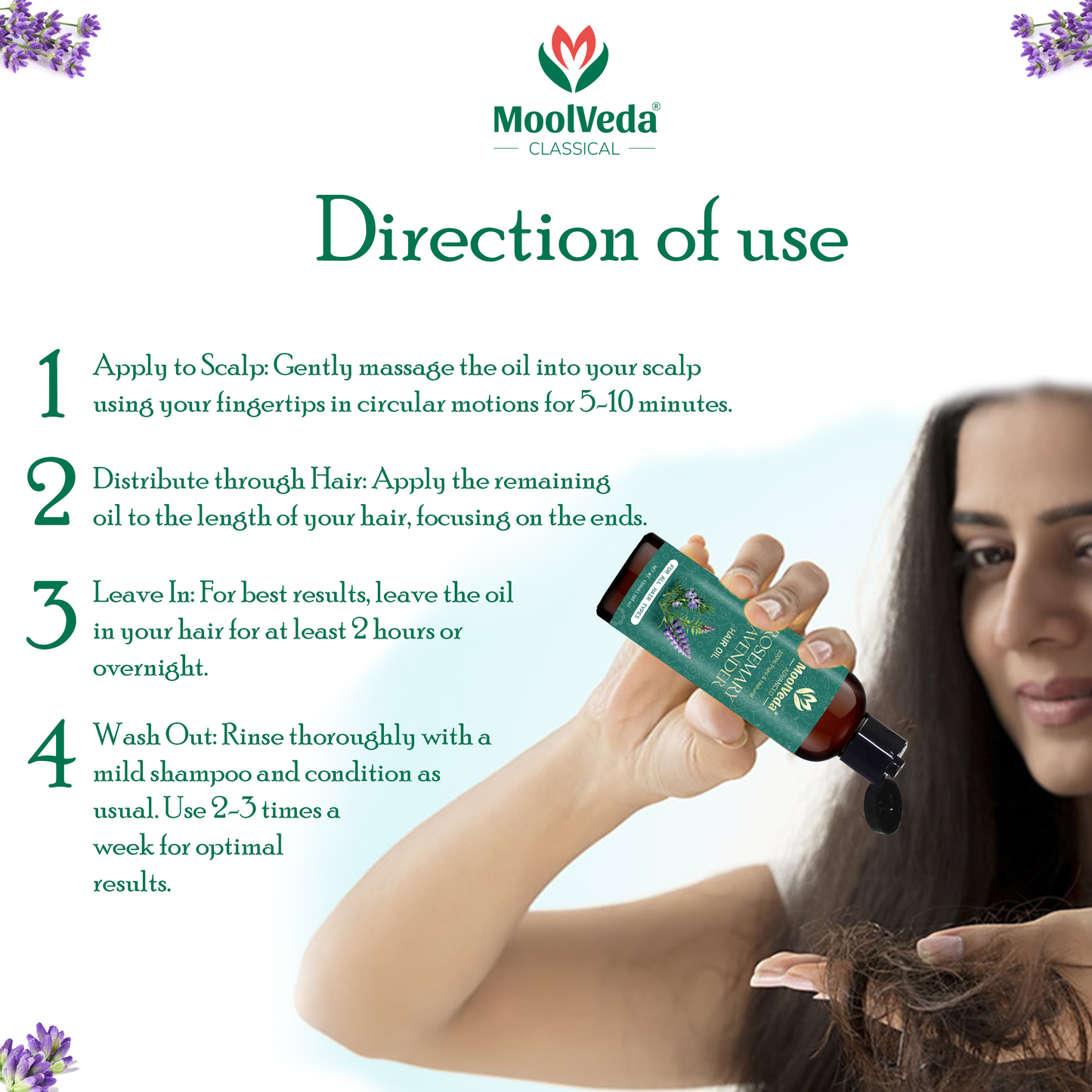 Moolveda Rosemary Lavender Hair Oil-100ml