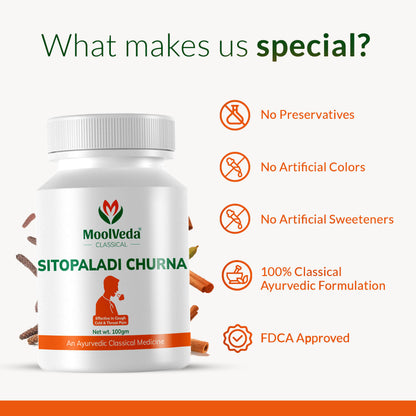 Moolveda Sitopaladi Churna - 100gm