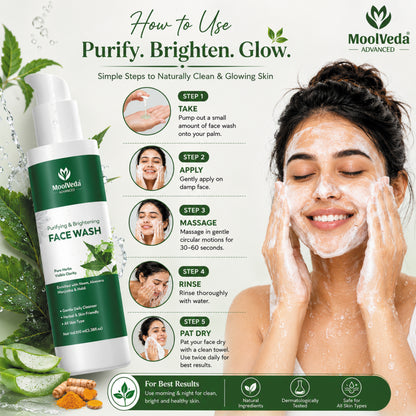 Moolveda Purifying & Brightening Face Wash, 100ml