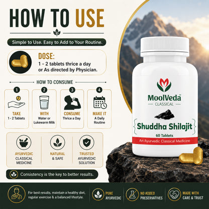 Moolveda Shuddha Shilajit Tablet, 60 Tablet