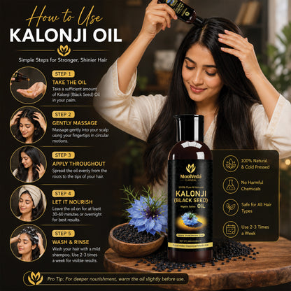 Moolveda Kalonji Oil - Virgin Grade - Black Seed Oil - Nigella Sativa - 100ml