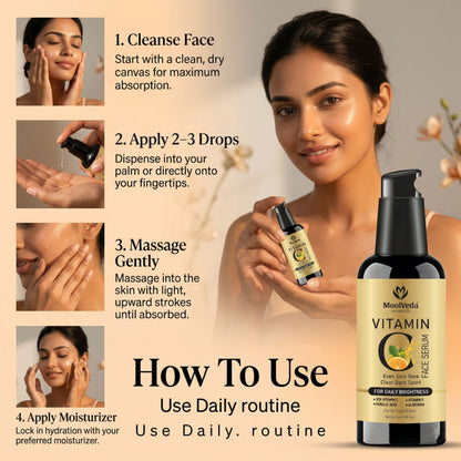 Vitamin C Face Serum 50ml for Glowing Skin | Reduces Dark Spots, Pigmentation & Fine Lines | Brightening, Anti-Aging & Hydrating Serum for All Skin Types