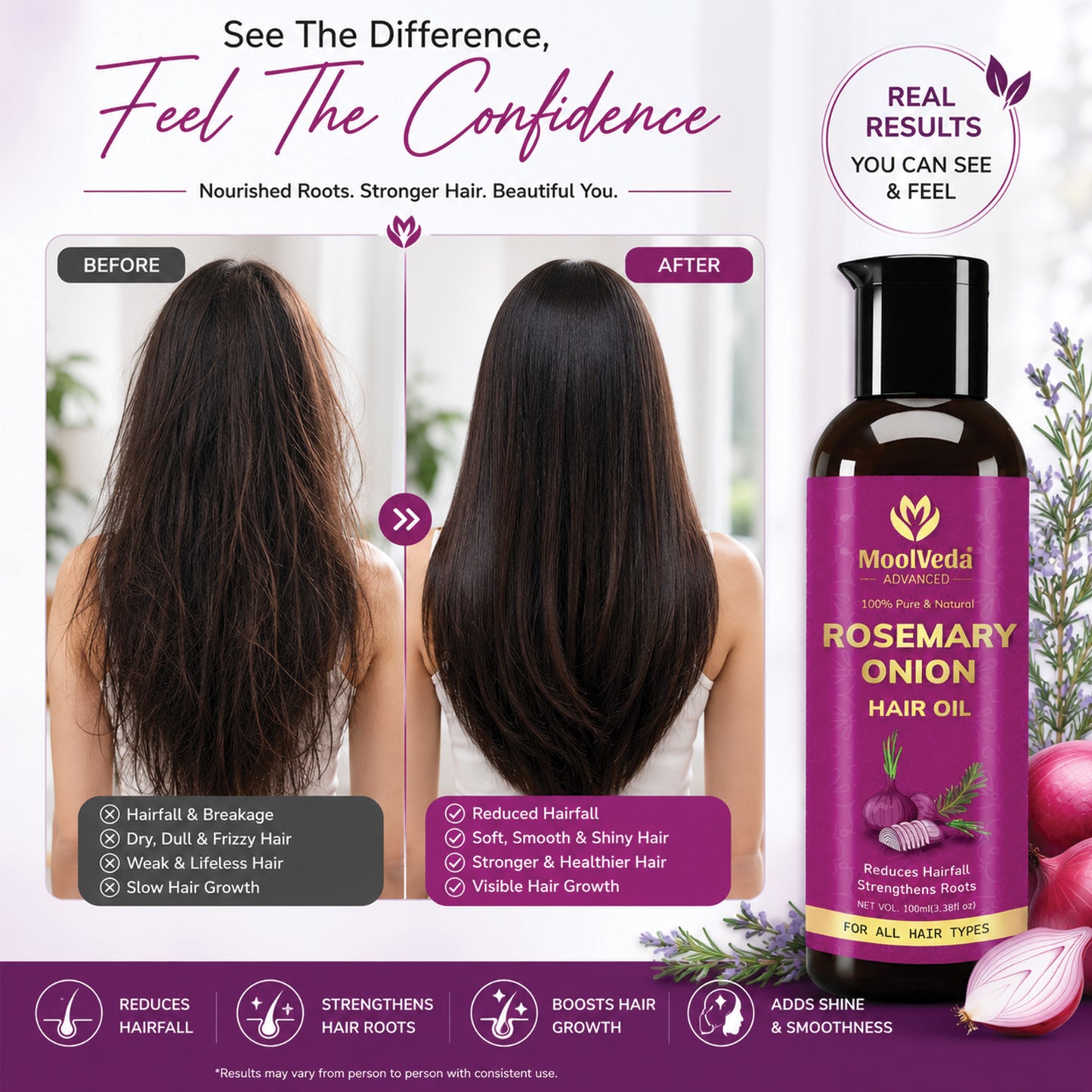 Moolveda Rosemary Onion Hair Oil 100ml