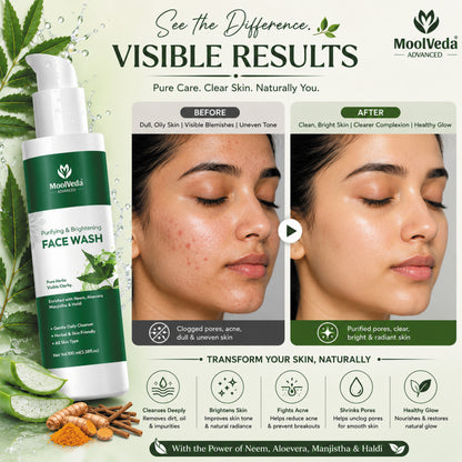 Moolveda Purifying & Brightening Face Wash, 100ml