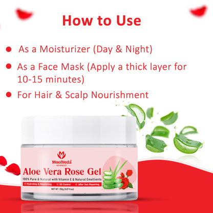 Moolveda Aloe Vera Rose Gel-150gm