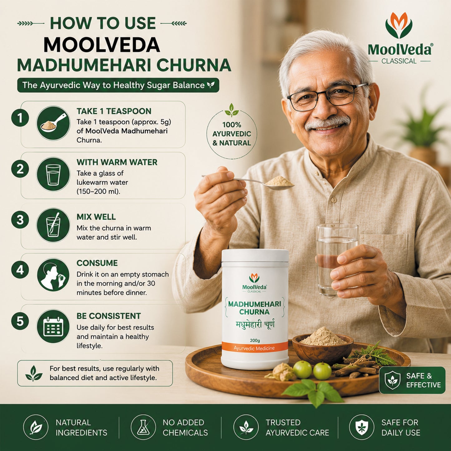 Moolveda Madhumehari Churna for Diabetes Care 200gm