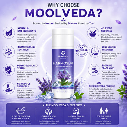 Moolveda Harmosum Talcum Powder For Face & Body - 100gm