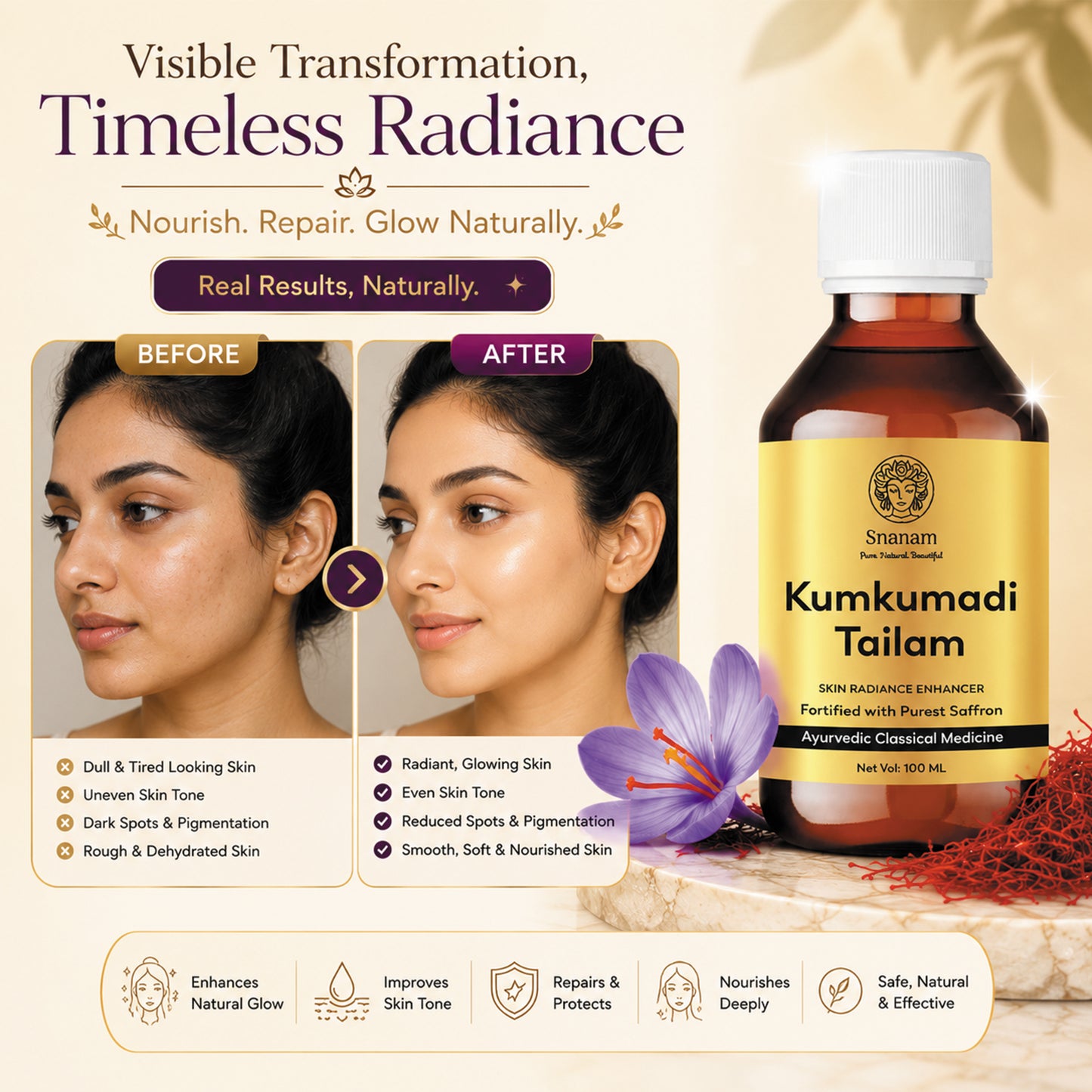 Snanam Kumkumadi Tailam Face Oil 100 ml