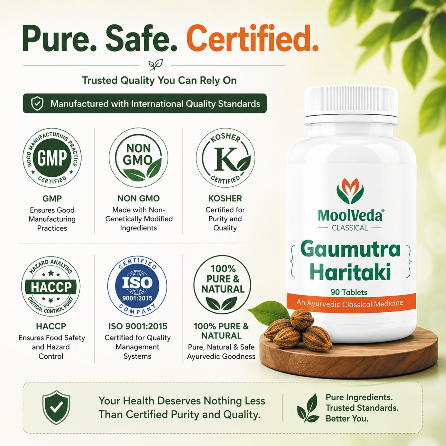 Moolveda Gaumutra Haritaki Ayurvedic Tablets, 90 Count