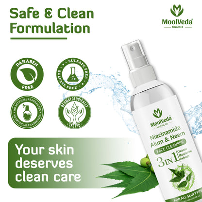 Moolveda Niacinamide, Alum & Neem Face Cleanser-100ml