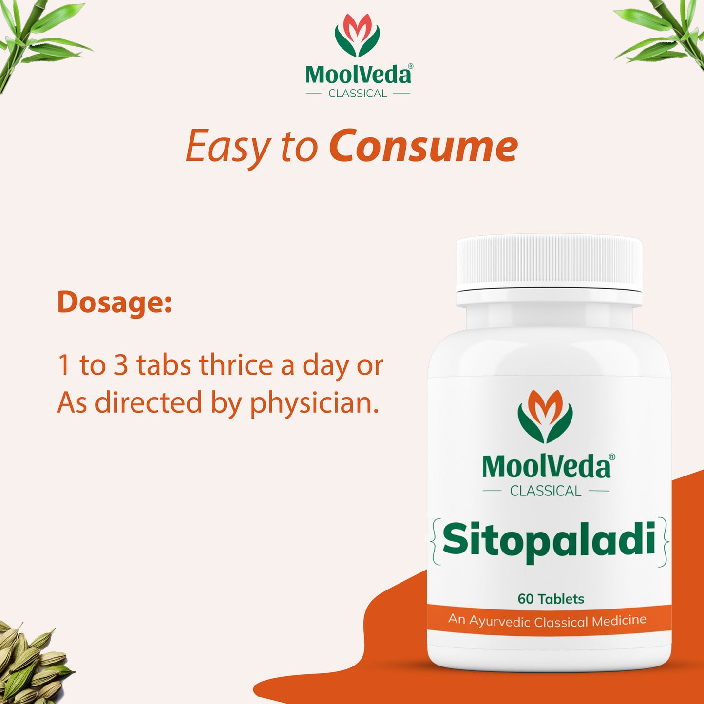 Moolveda Sitopaladi Tablet – 60 Tablets | Ayurvedic Formula for Cough, Cold & Immunity | Herbal Respiratory Support