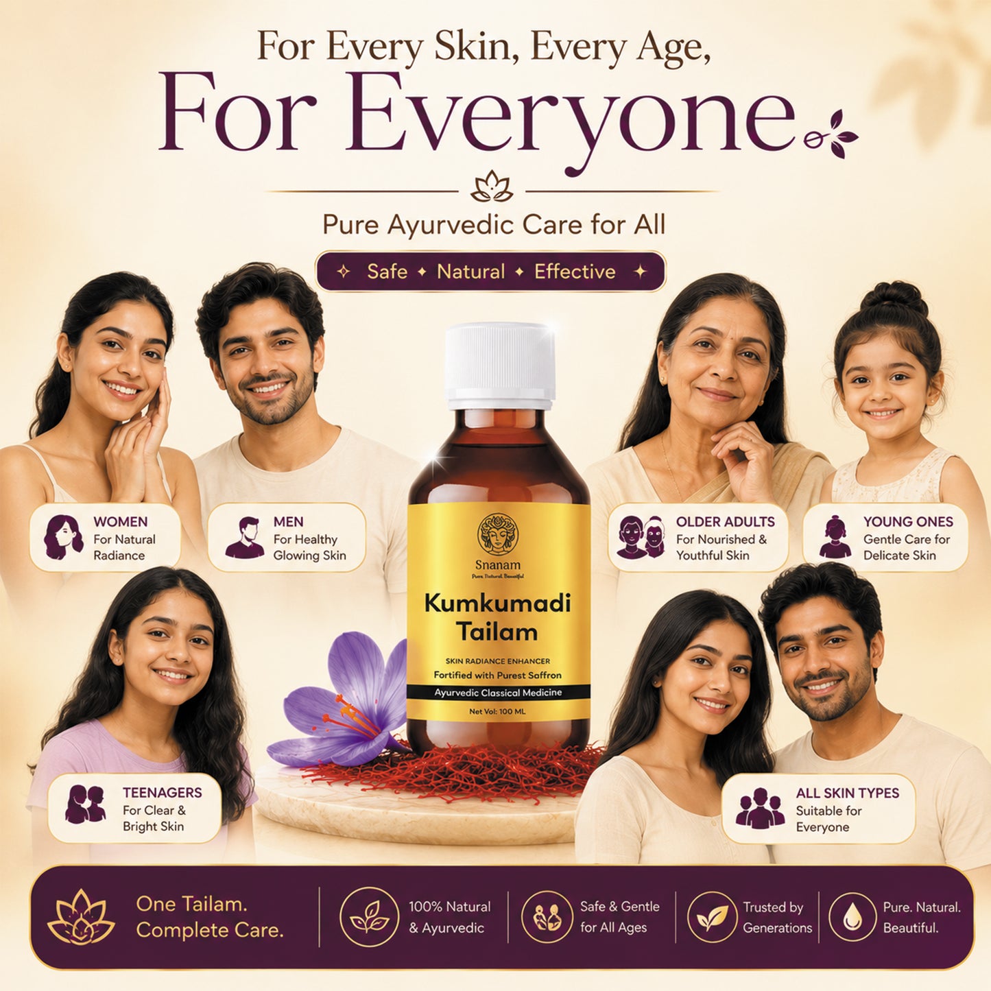 Snanam Kumkumadi Tailam Face Oil 100 ml