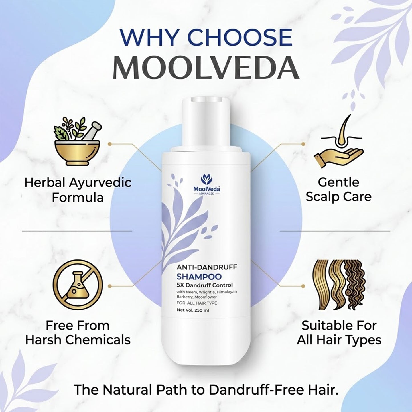 Moolveda Anti Dandruff Shampoo 250ml