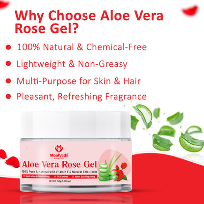 Moolveda Aloe Vera Rose Gel-150gm