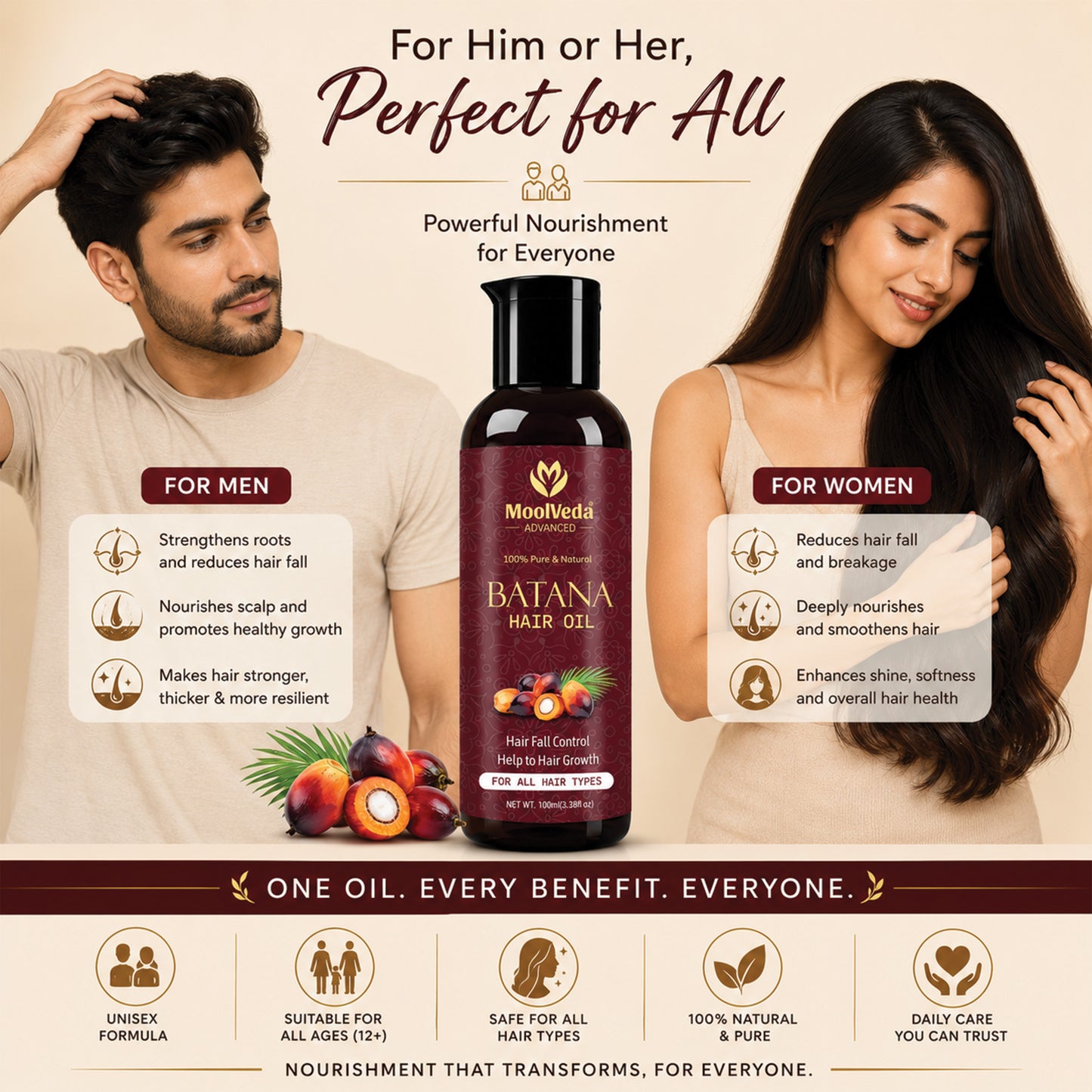 Moolveda Pure Batana Hair Oil -100ml
