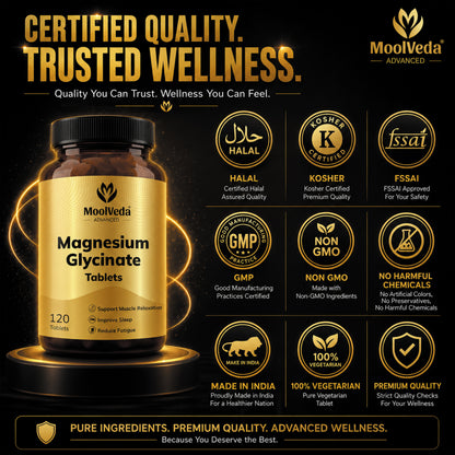 Magnesium Glycinate Tablets 2000mg | High Absorption Magnesium for Deep Sleep, Relaxation & Muscle Recovery | 120 Tablets