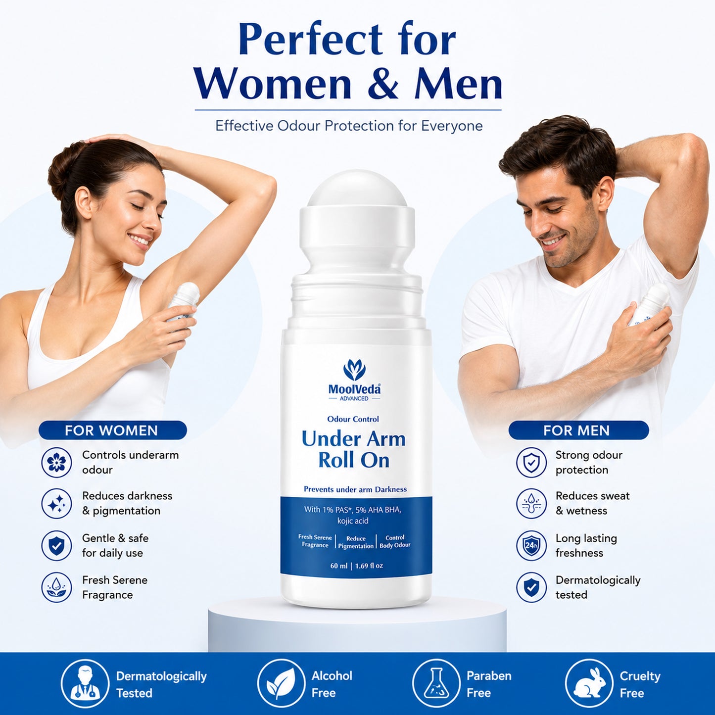 Moolveda Underarm Roll On 60ml (Pack of 2)