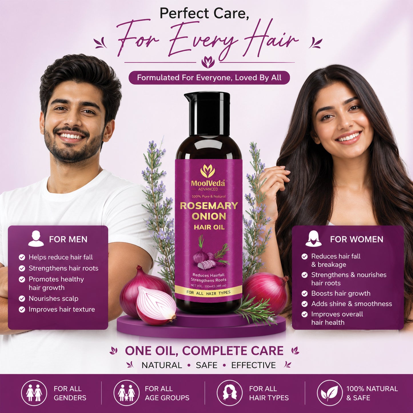 Moolveda Rosemary Onion Hair Oil 100ml